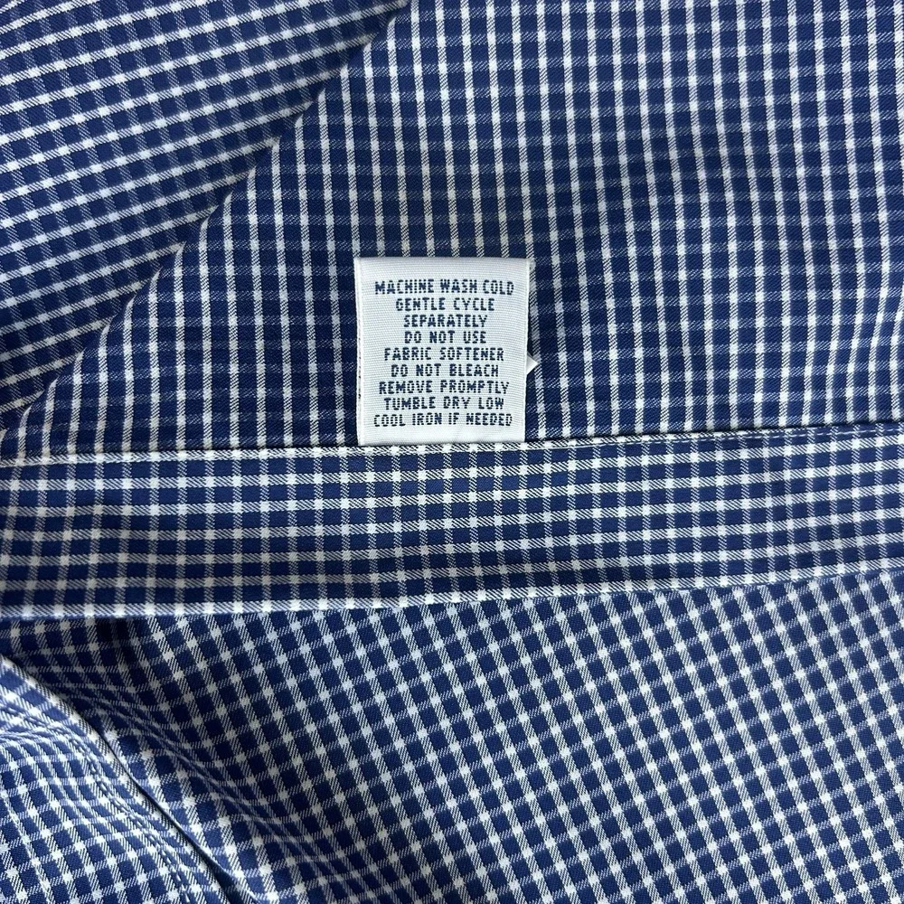 Polo Ralph Lauren XXL Navy Gingham Check Performance Long Sleeve Button Down